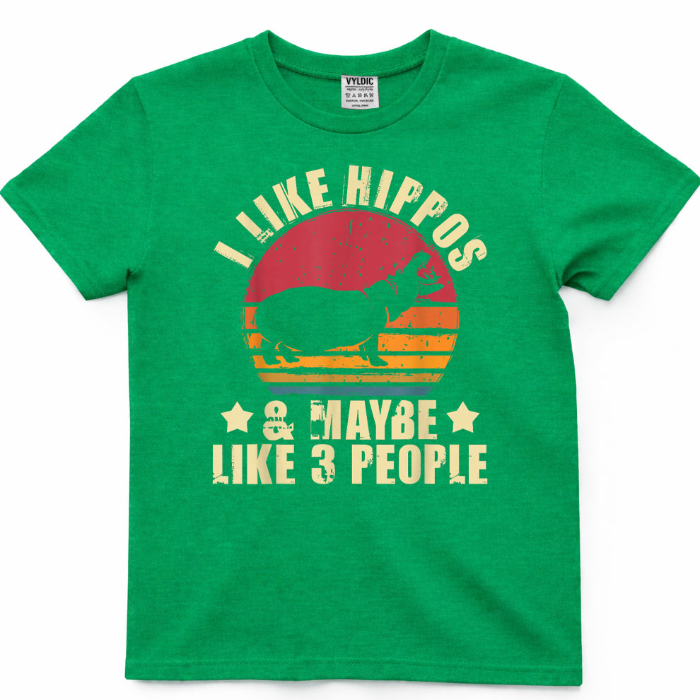 I Like Hippos & Maybe Like 3 People - Zookeeper Hippopotamus T-Shirt