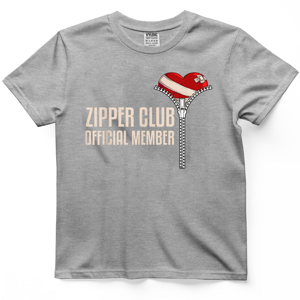 Cool Open Heart Surgery Art Men Women Zipper Club Recovery T-Shirt