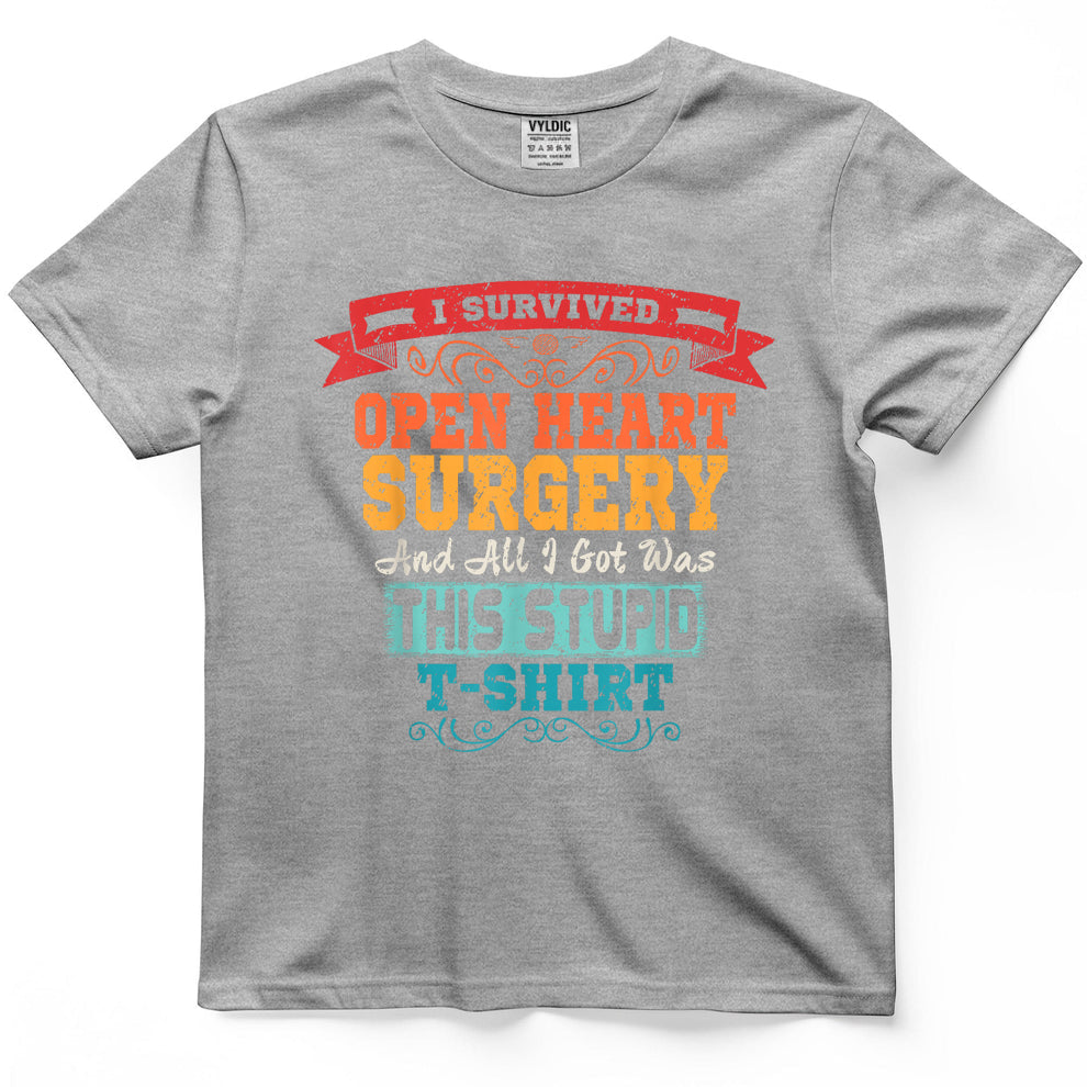 Open Heart Surgery Shirt Survivor Post Attack Recovery Gift T-Shirt