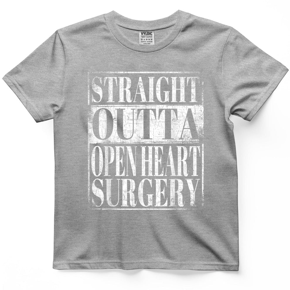 Straight Outta Open Heart Surgery T-Shirt Hospital Recovery T-Shirt
