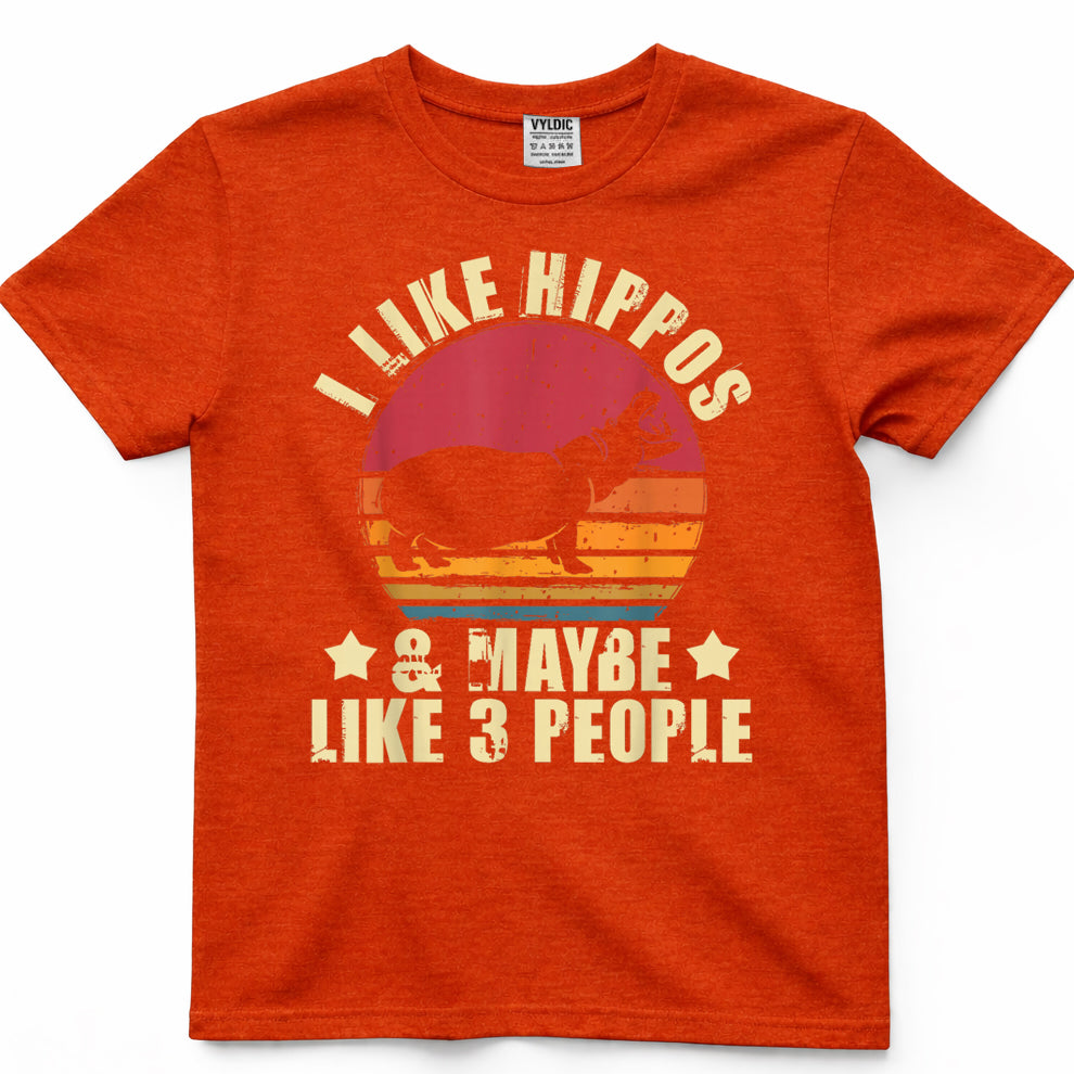 I Like Hippos & Maybe Like 3 People - Zookeeper Hippopotamus T-Shirt
