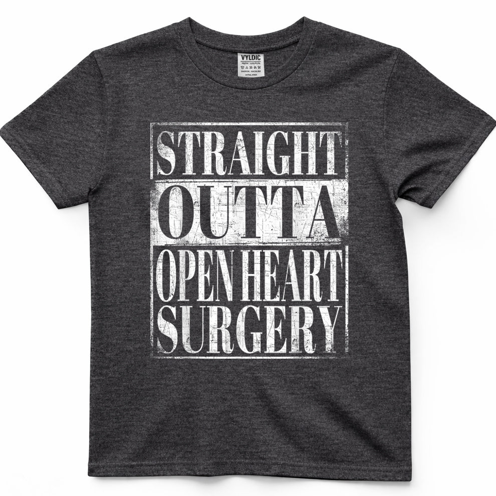 Straight Outta Open Heart Surgery T-Shirt Hospital Recovery T-Shirt