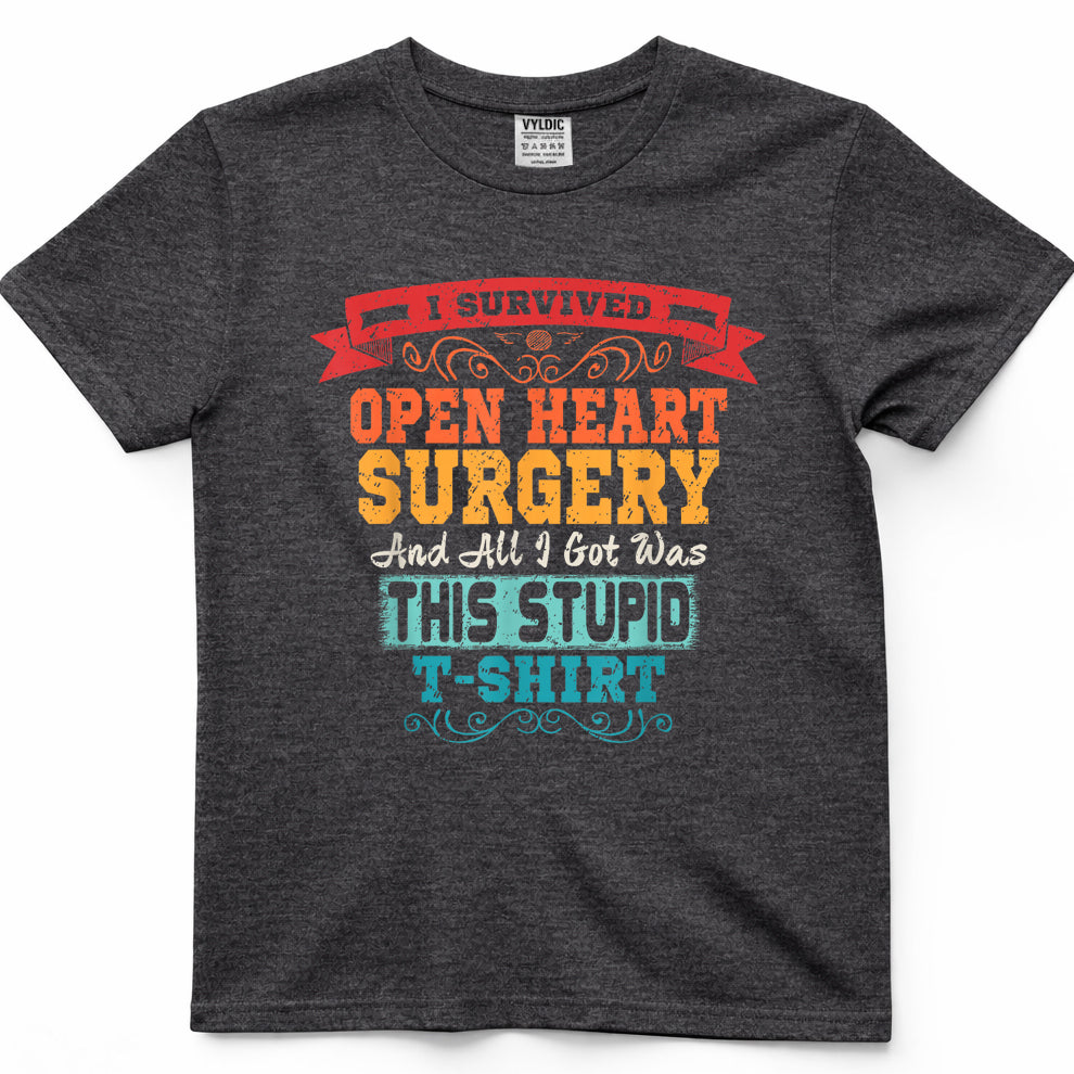 Open Heart Surgery Shirt Survivor Post Attack Recovery Gift T-Shirt