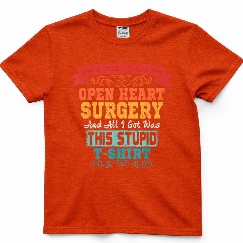 Open Heart Surgery Shirt Survivor Post Attack Recovery Gift T-Shirt