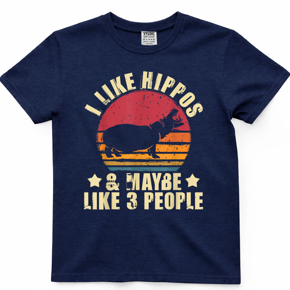 I Like Hippos & Maybe Like 3 People - Zookeeper Hippopotamus T-Shirt