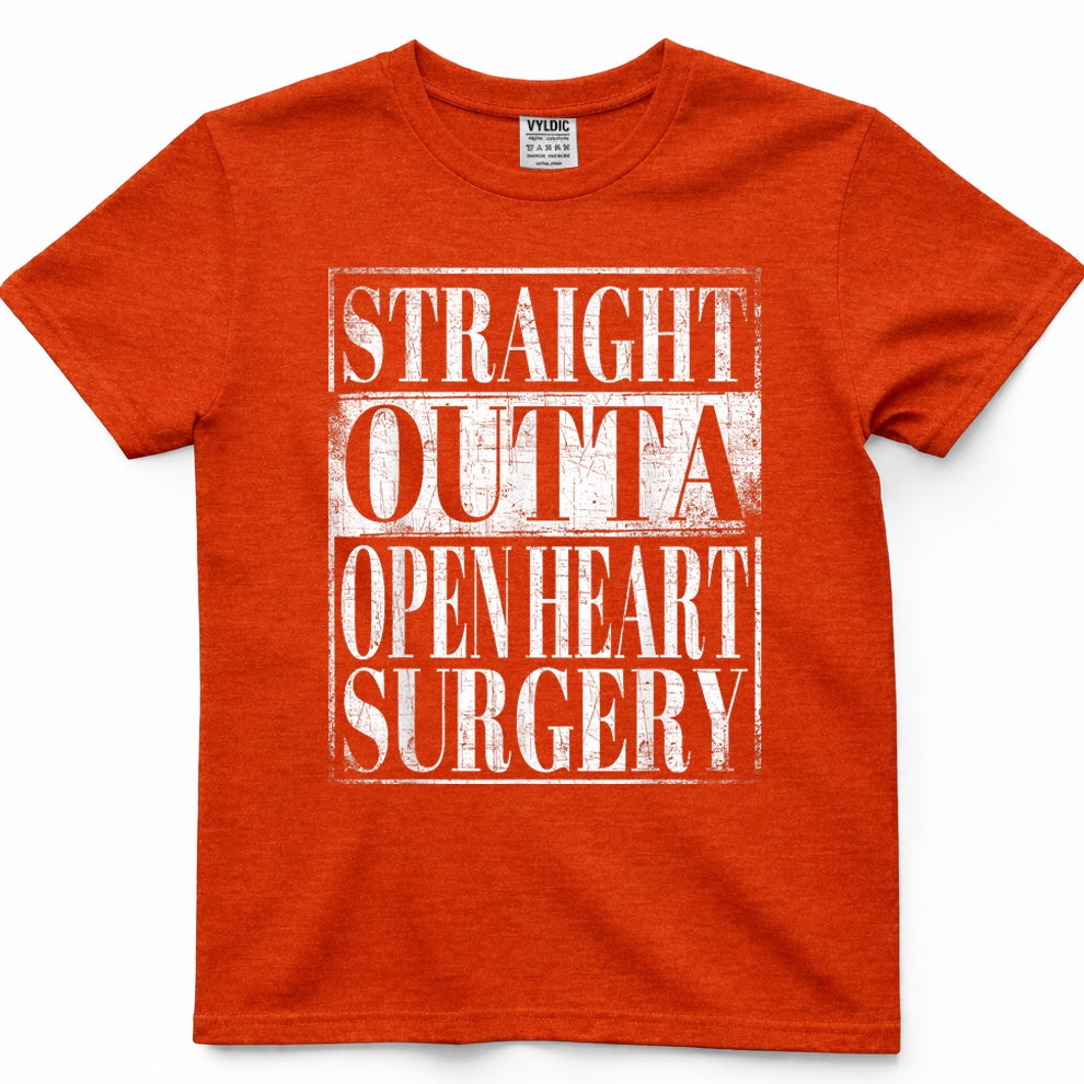 Straight Outta Open Heart Surgery T-Shirt Hospital Recovery T-Shirt