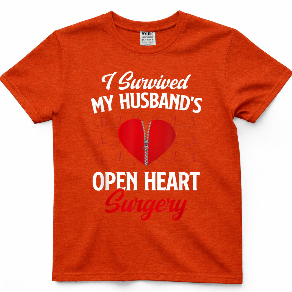 I Survived My Husband's Open Heart Surgery Survivor Wife T-Shirt