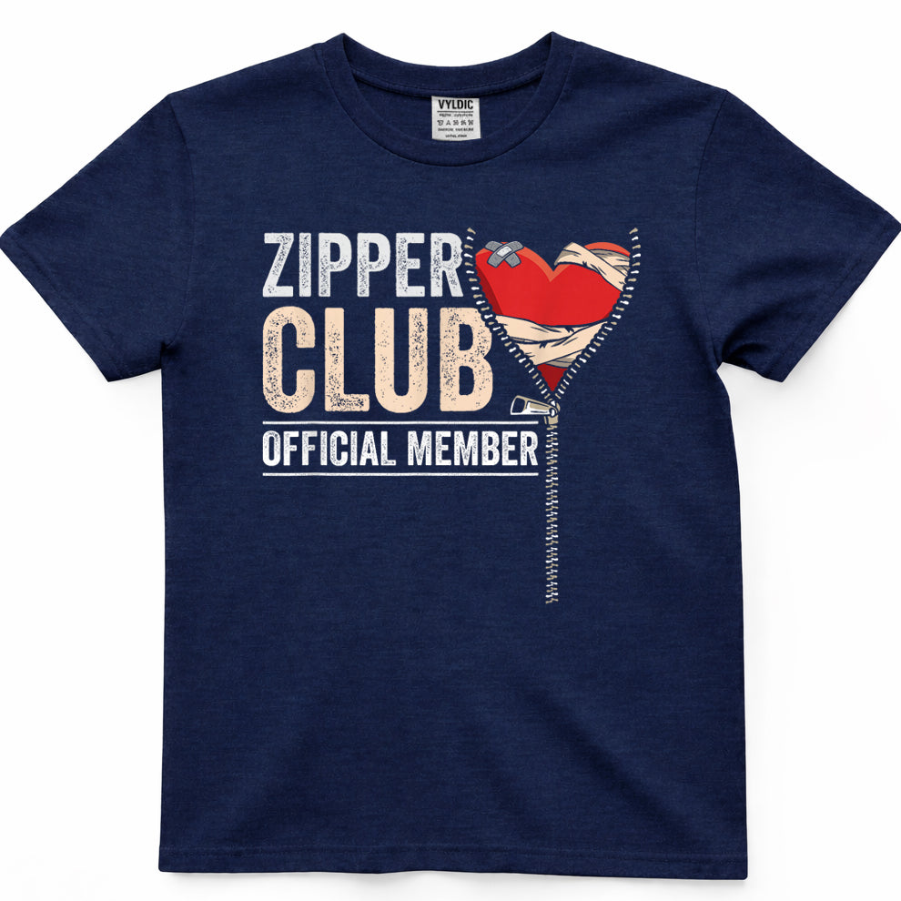 Open Heart Surgery Survivor Zipper Club Member Get Well Gift T-Shirt