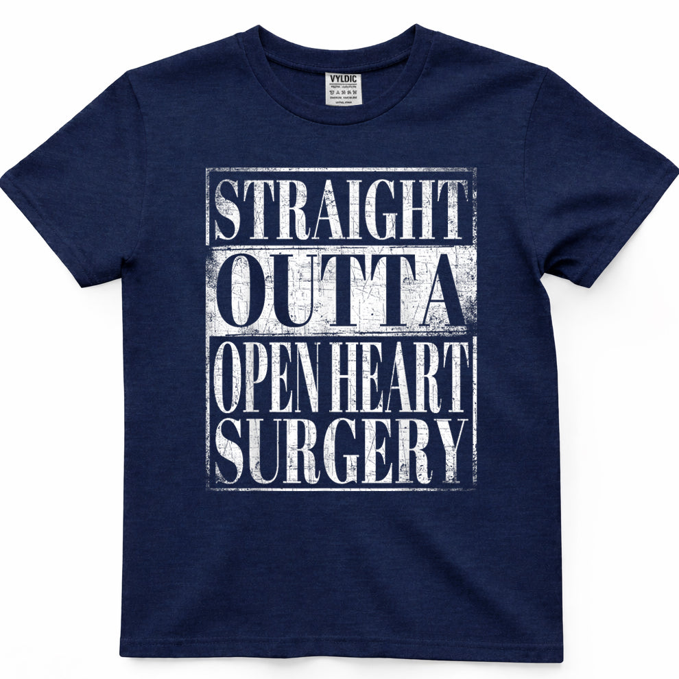 Straight Outta Open Heart Surgery T-Shirt Hospital Recovery T-Shirt