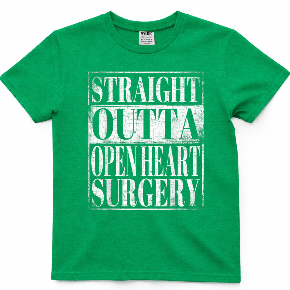 Straight Outta Open Heart Surgery T-Shirt Hospital Recovery T-Shirt