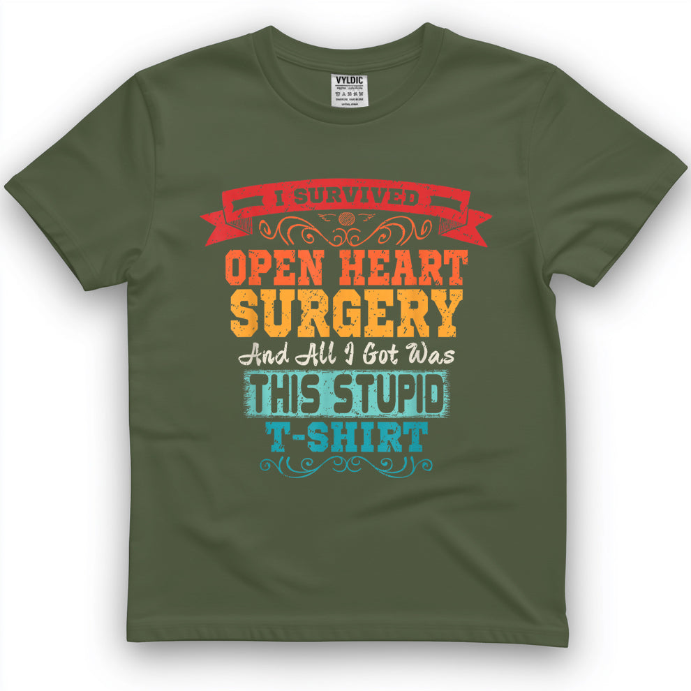 Open Heart Surgery Shirt Survivor Post Attack Recovery Gift T-Shirt