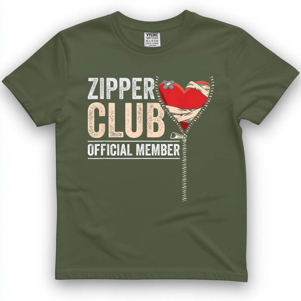 Open Heart Surgery Survivor Zipper Club Member Get Well Gift T-Shirt