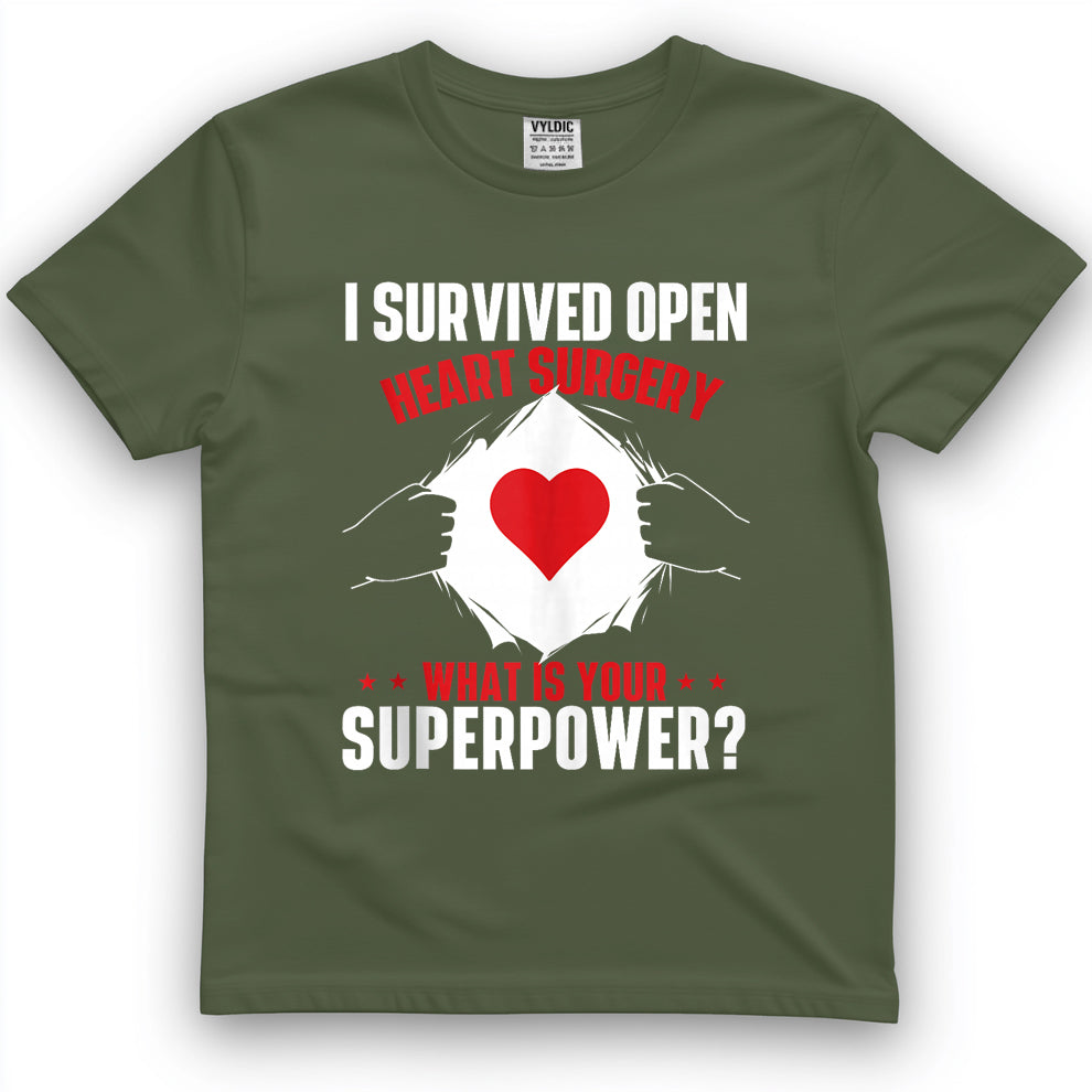 I Survived Open Heart Surgery Heart Attack Survivor Recovery T-Shirt