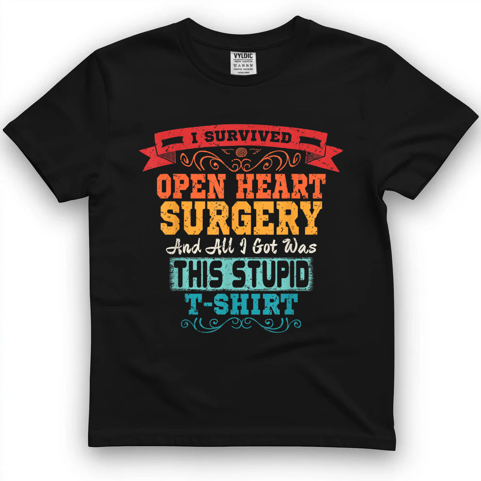 Open Heart Surgery Shirt Survivor Post Attack Recovery Gift T-Shirt