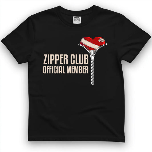 Cool Open Heart Surgery Art Men Women Zipper Club Recovery T-Shirt