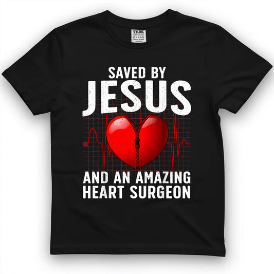 Cool Heart Surgery for Men Women Heart Cardiac Rehab Jesus T-Shirt