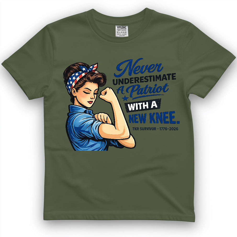 Never Underestimate A Patriot With A New Knee Shirt